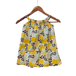 Rim Zim Kids 3T‎ yellow floral 100% cotton bow neckline A line dress